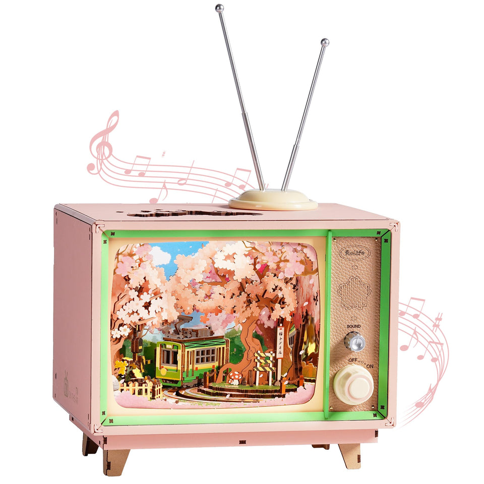 Rolife Sakura Dreamy Tour puzzle pieces ready to assemble for a calming display