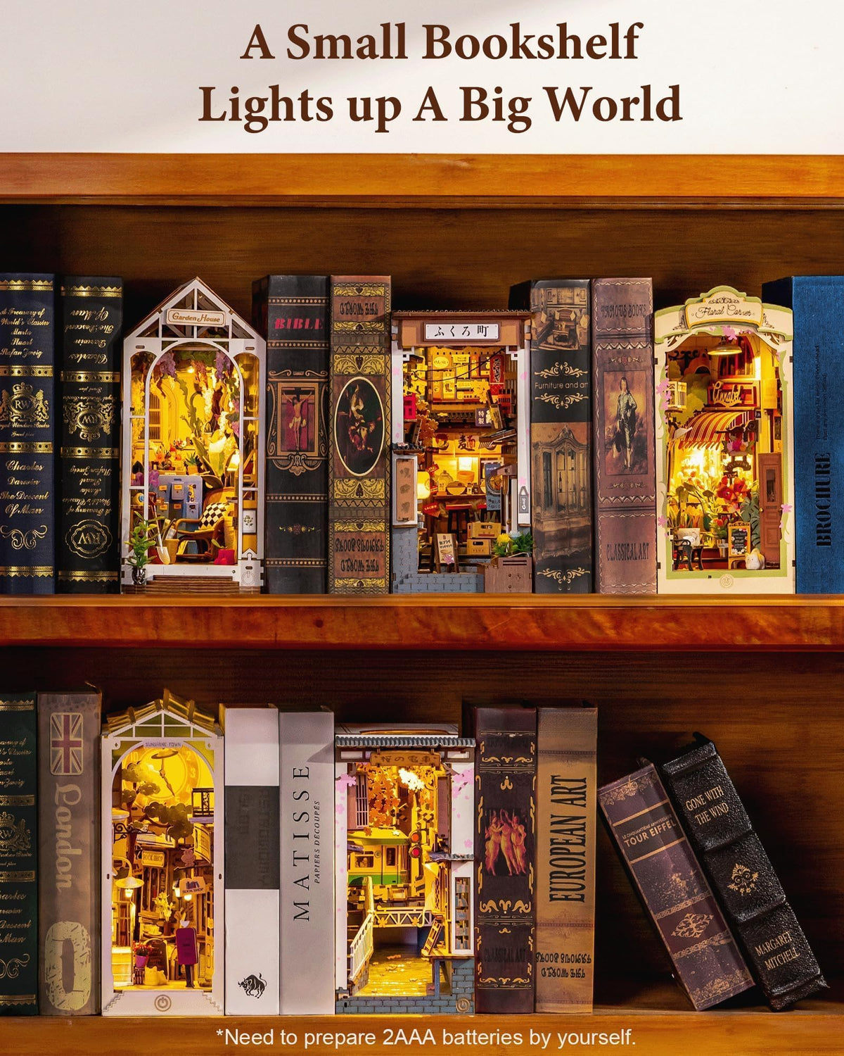 Rolife Sakura Wine Alley ambient LED light creates cozy ambiance for reading