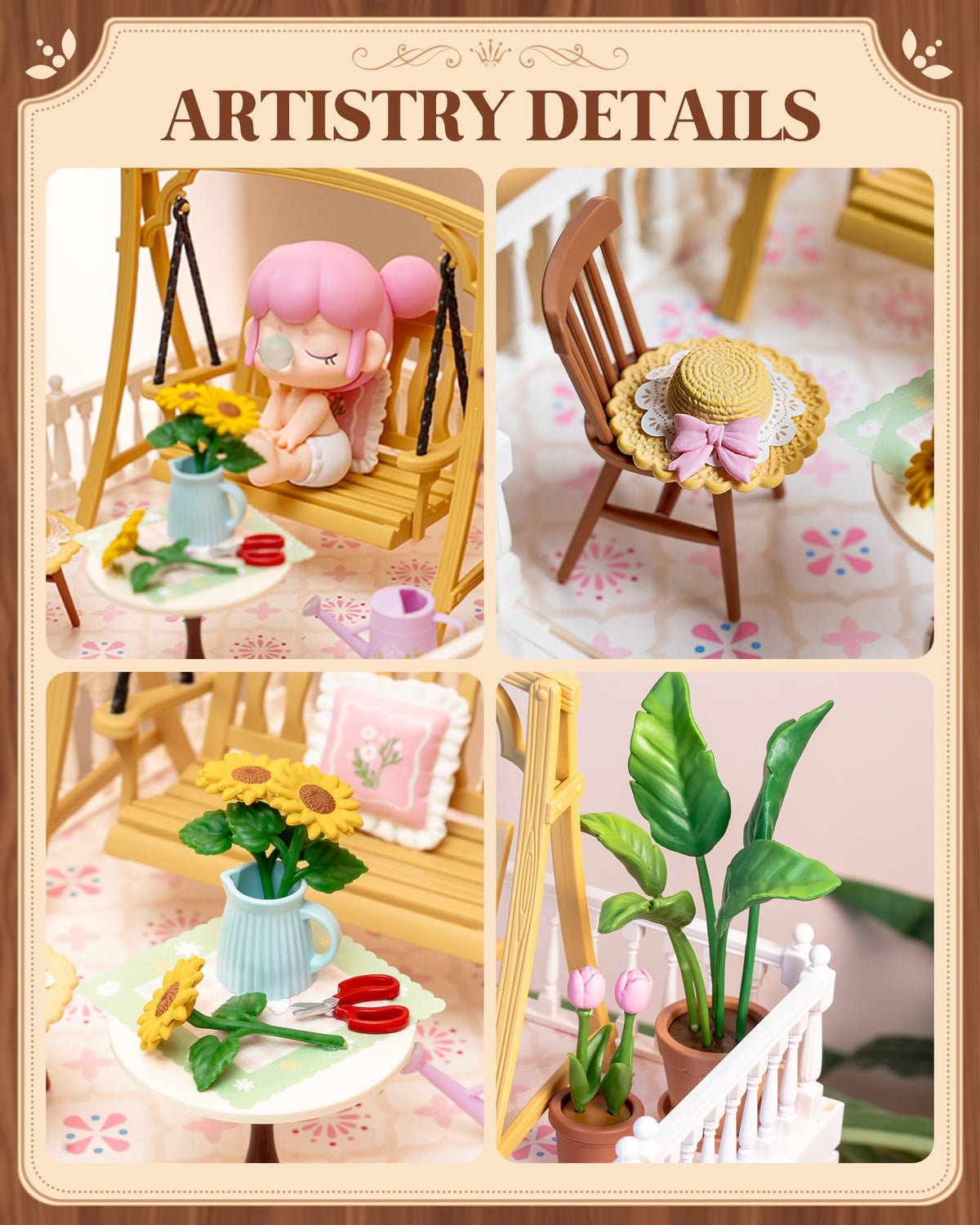 Rolife garden retreat scene creates a lush miniature microcosm.