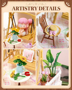 Rolife garden retreat scene creates a lush miniature microcosm.