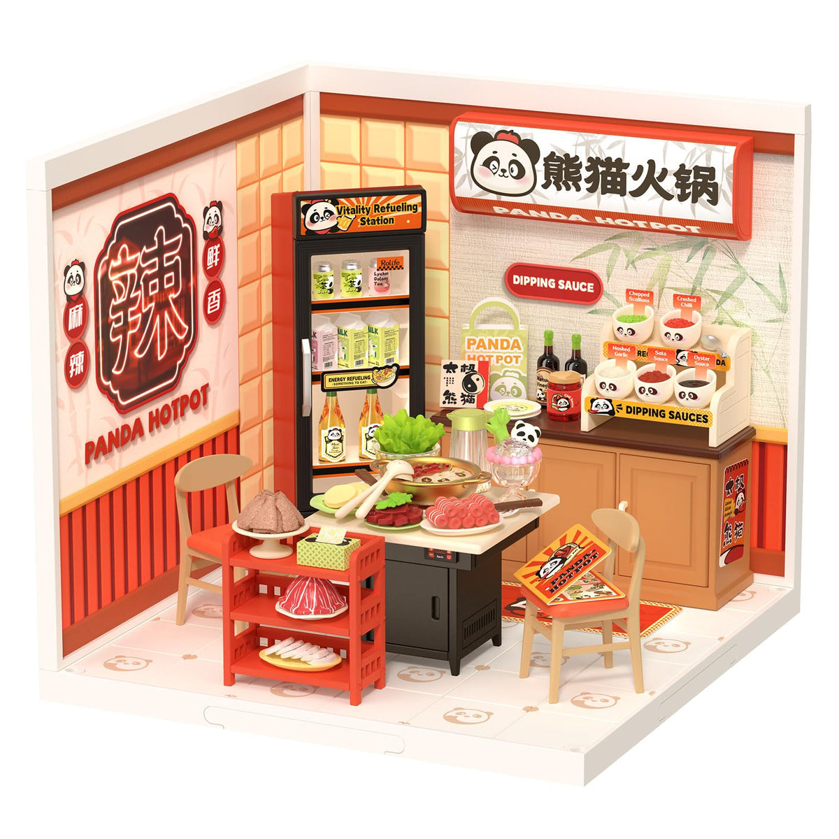 Rolife Super Creator hot-pot house front view for display and collection