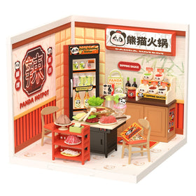 Rolife Super Creator hot-pot house front view for display and collection