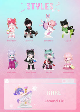 Rolife Suri kawaii figures showcase vibrant details for shelf decor.