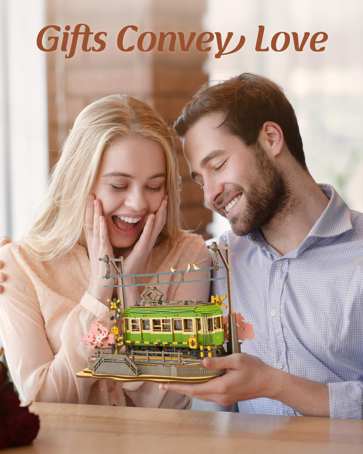 Rolife tram diorama decor enhancing room ambiance