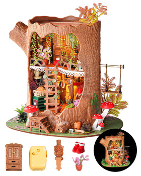 Rolife Tree House kit front view, ideal desk display piece
