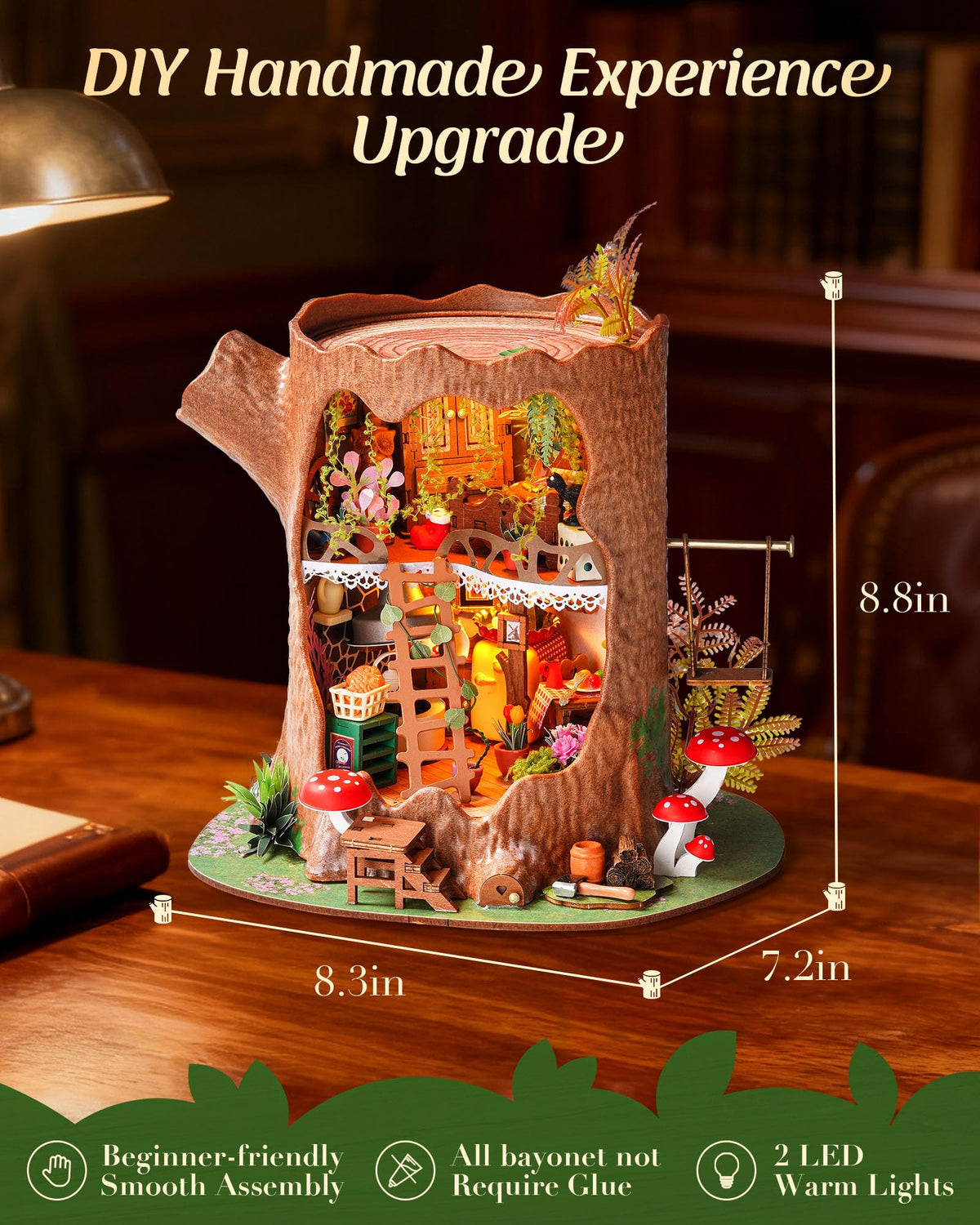 Rolife Tree House kit layered design creates depth on display
