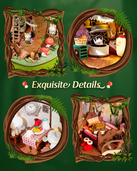 Rolife Tree House kit wooden deck highlights layered design