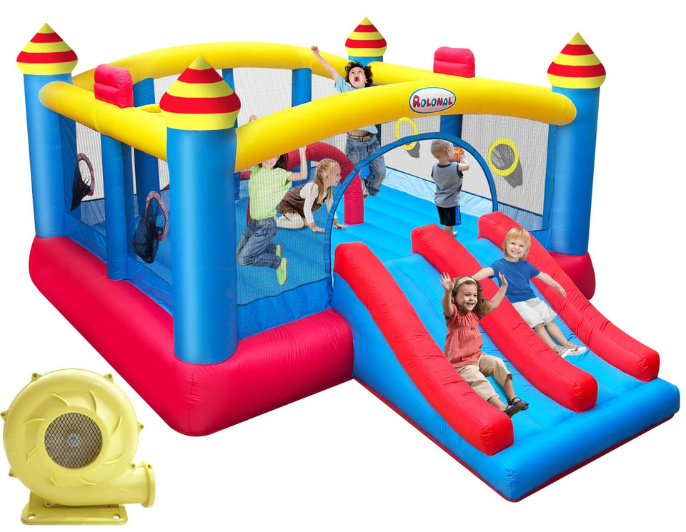 Rolonal big bounce house outdoors with quick setup for safe family fun