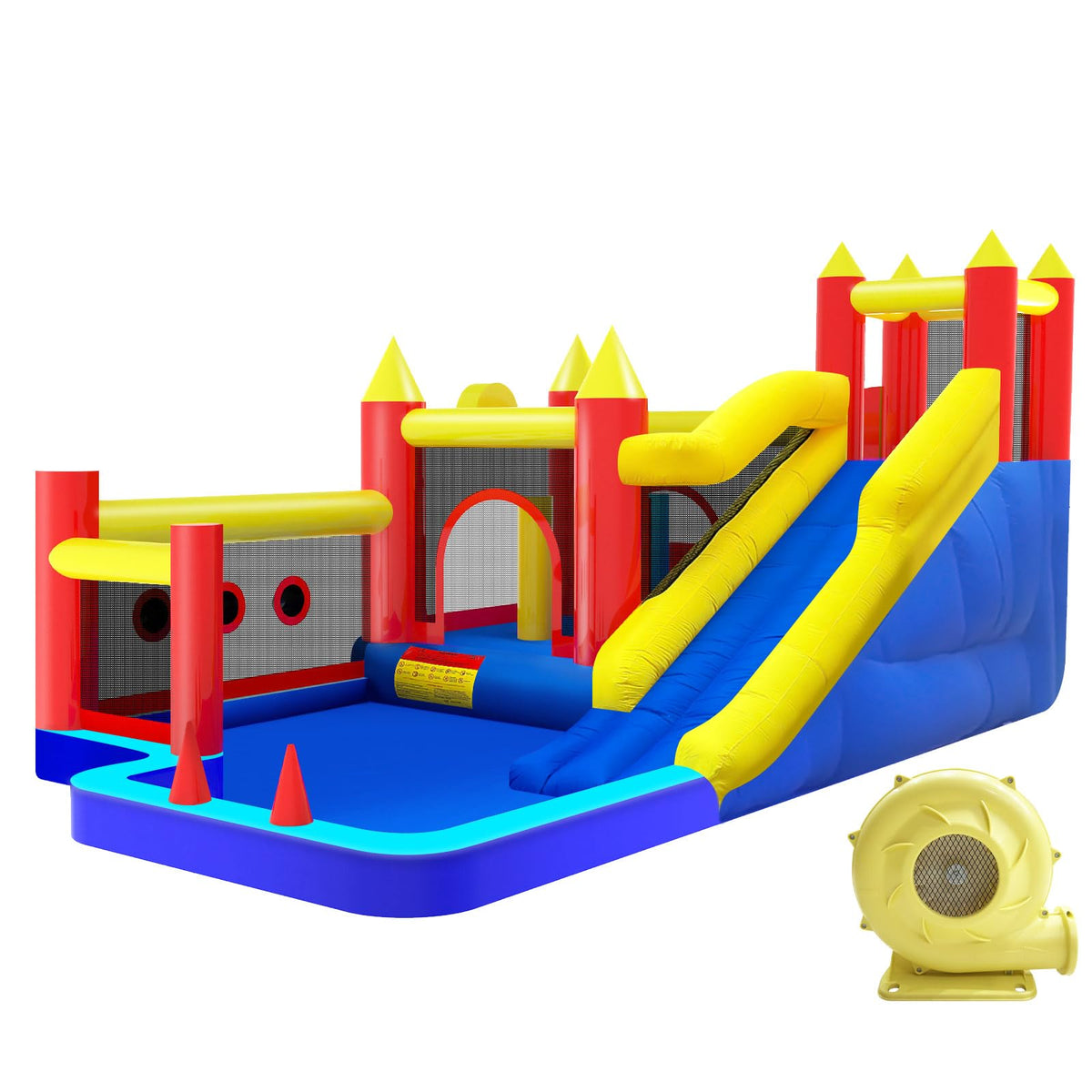 rolonal bounce house with slide outdoors for active kids' playtime