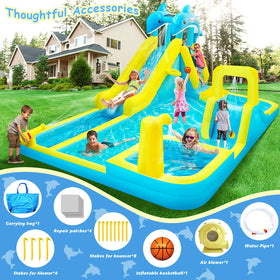 Rolonal deep splash pool provides a rest area during active backyard sessions.