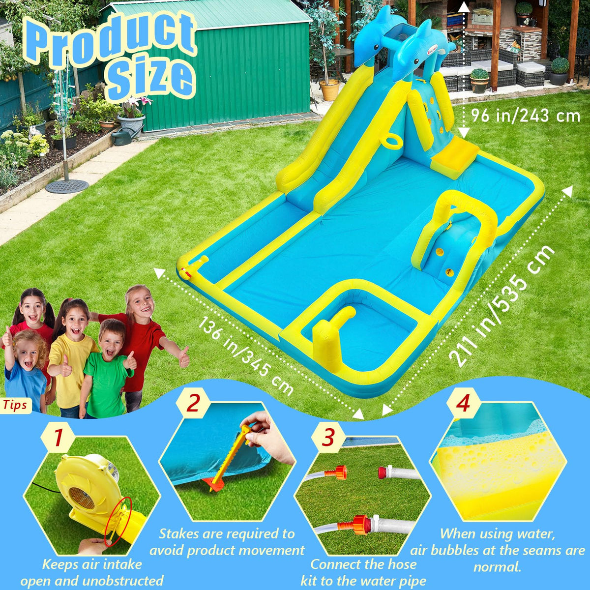 Rolonal water cannon feature adds excitement for friendly backyard battles.