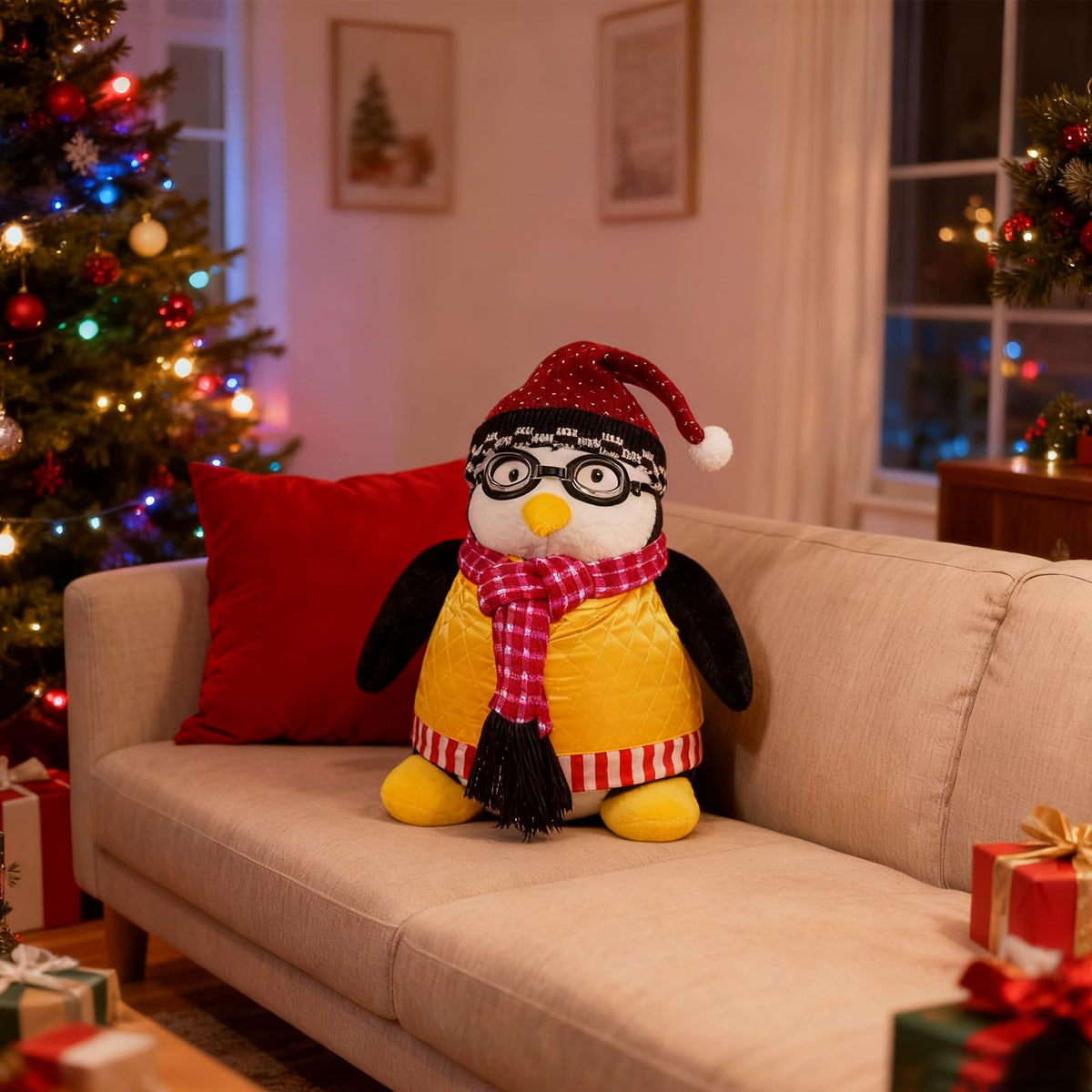 Ideal gift plush for birthdays and holidays with friendly penguin charm.