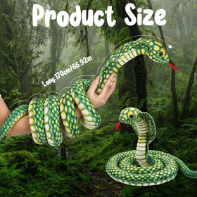 Romart realistic cobra plush with vivid scales and red tongue detail