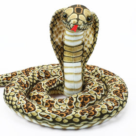 Romart cobra plush in a coiled brown pose, soft touch ideal for hugs and decor.
