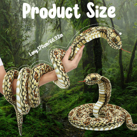 Romart giant realistic cobra plush showcases detailed stitching for a believable display.