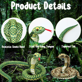 Romart giant cobra stuffed animal display in a coiled pose