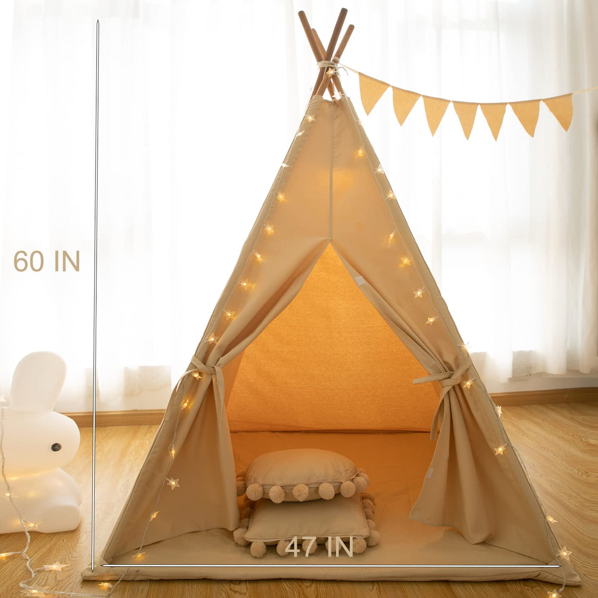 RongFa cotton canvas teepee provides breathable, safe shelter