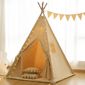 RongFa wooden-pole teepee frame supports sturdy play structure