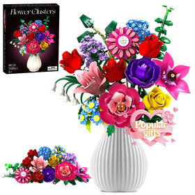 Rongmeiz 1020-piece bouquet kit cover showcases vibrant artificial blooms.