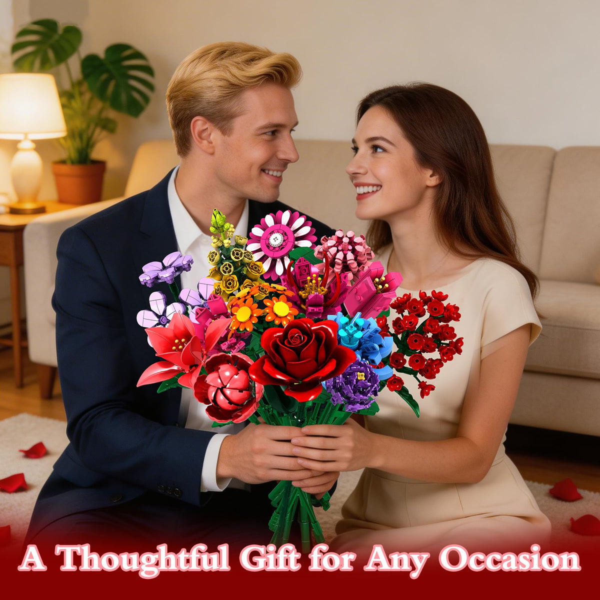 Rongmeiz Colorful Bouquet Display: lasting decor without maintenance.