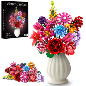 Rongmeiz Flower Building Blocks Set Rose: vibrant maintenance-free bloom for timeless home decor.