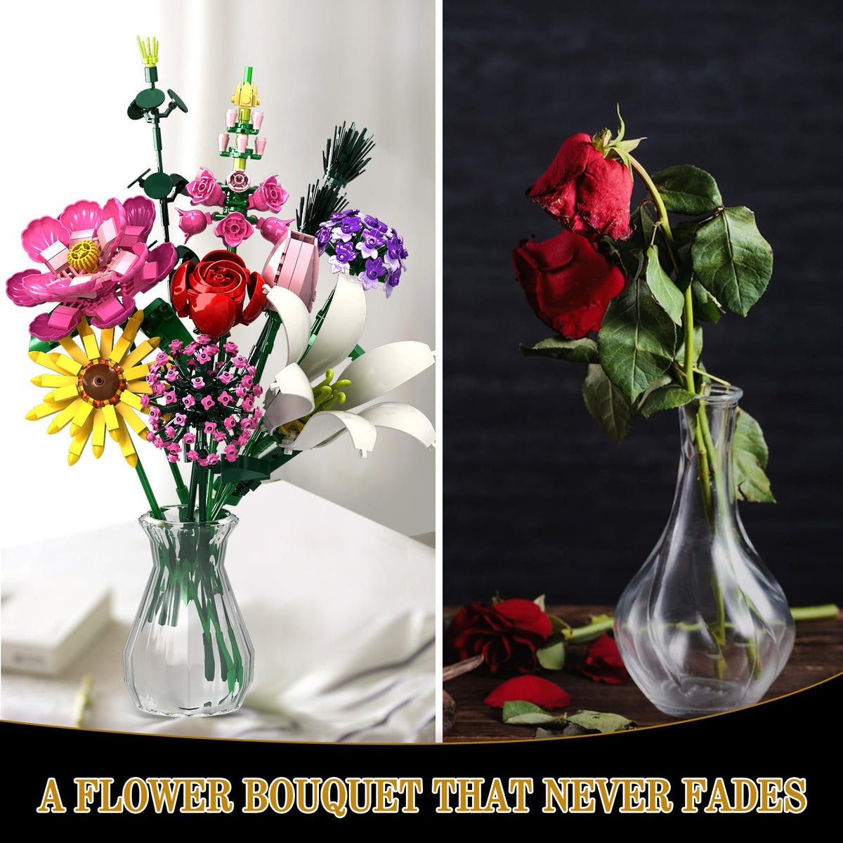 Rongmeiz Flower Building Kit DIY family activity for bonding and pride