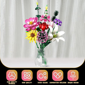 Rongmeiz Flower Building Kit sunflower bouquet for bright, cheerful spaces