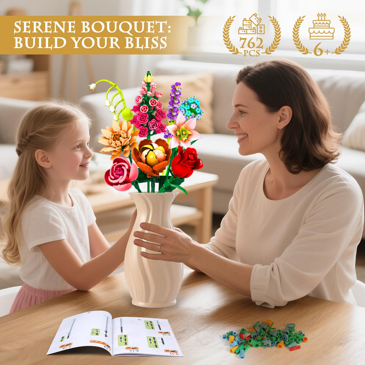 Rongmeiz realistic flower pieces including rose, lily, and lavender for lifelike arrangement