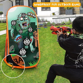 RONSTONE Nerf-compatible target shown with foam blaster access