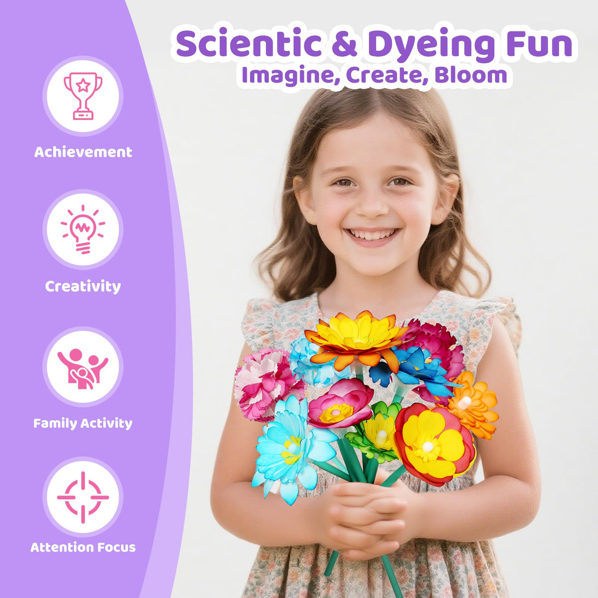 ROOCHKD dye tablets with petals enabling color-mixing experiments.