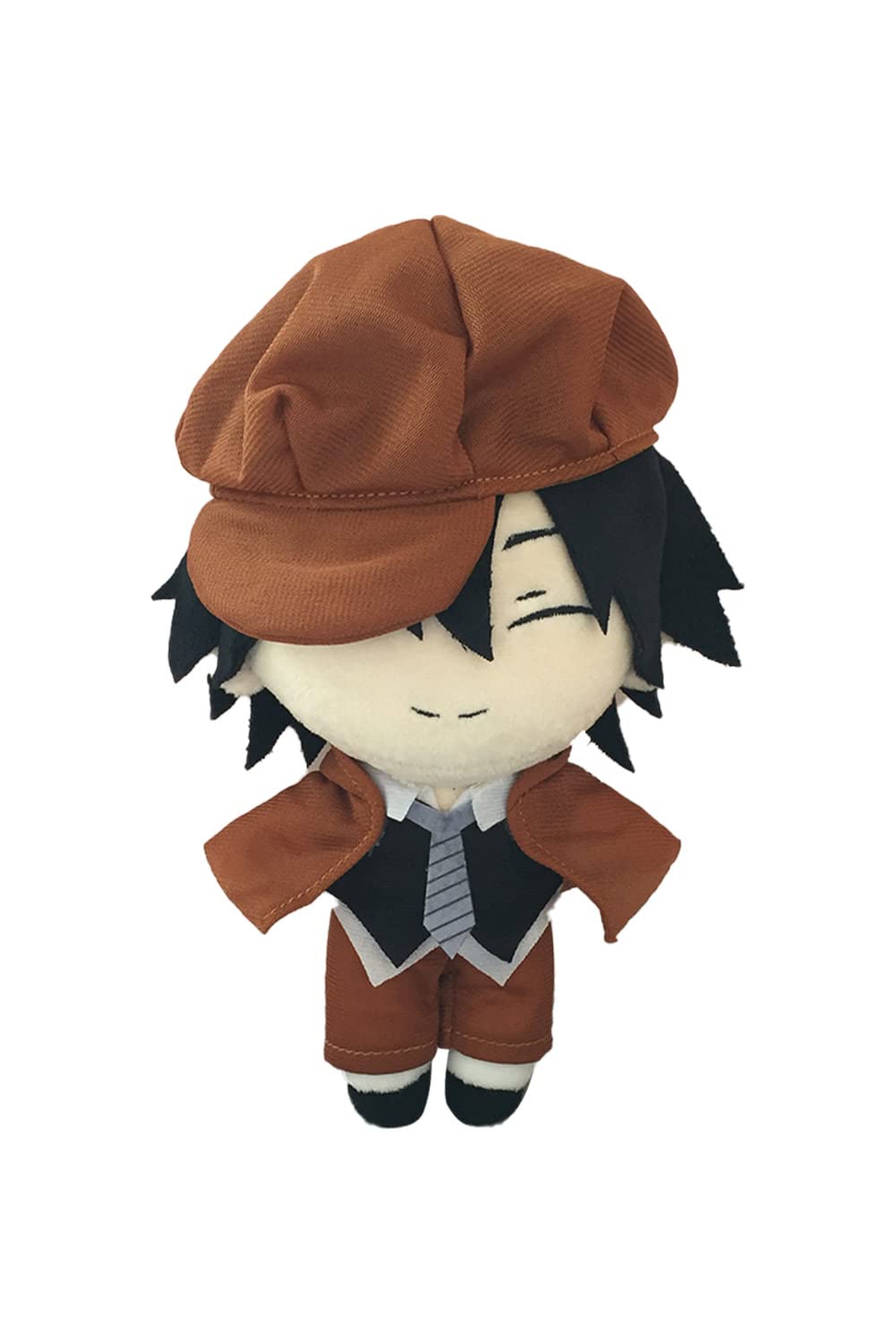 Roocnie BSD plush Ranpo doll front view, ideal desk decor for anime fans
