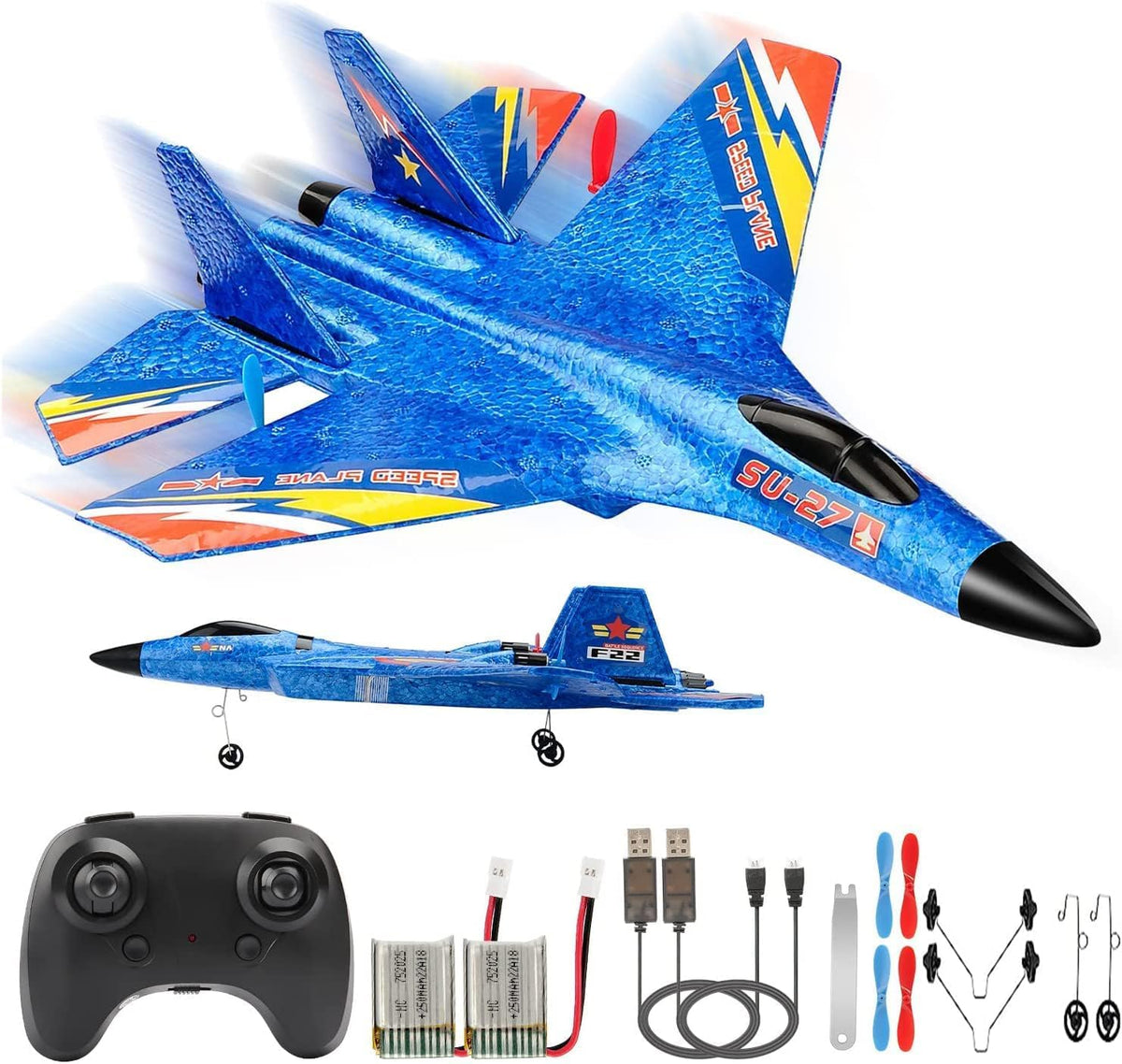 RoofWorld Gravity Gliders SU27 front view, durable EPP foam airframe ideal for beginners