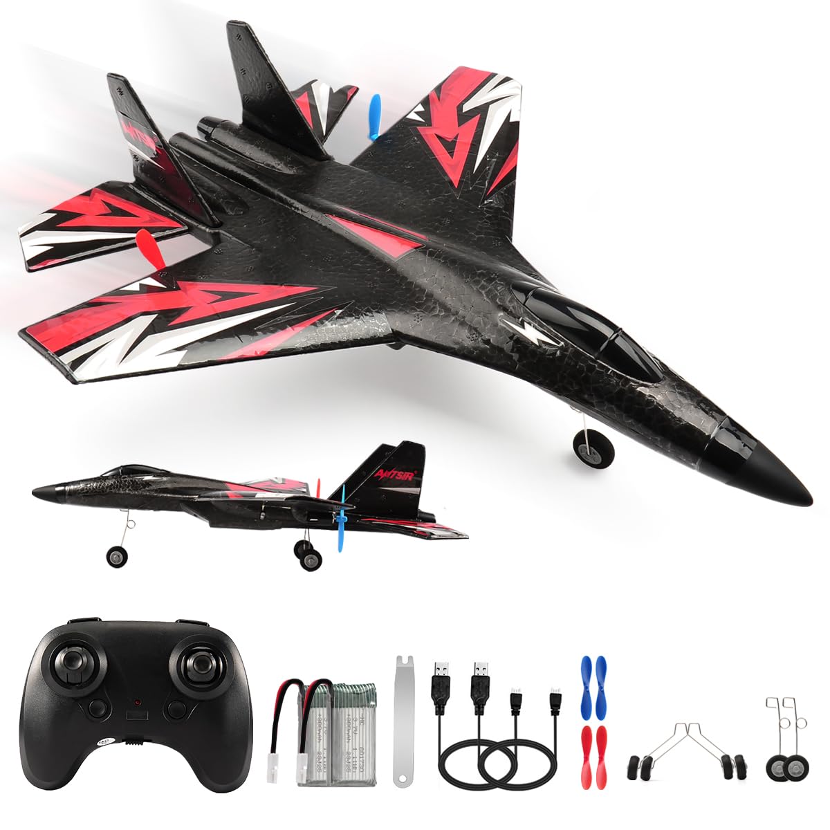 RoofWorld SU27 RC airplane body and wings with durable foam construction for easy handling.