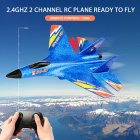 RoofWorld SU27 RC Fighter Plane with crash-resistant foam to absorb bumps.
