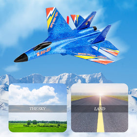 RoofWorld SU27 RC Fighter Plane ready for hand throw or ground takeoff launches.