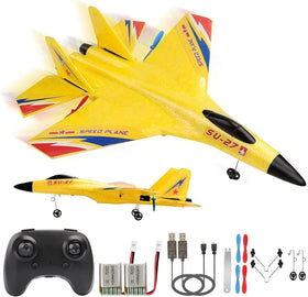RoofWorld SU27 RC Fighter Plane with LED light bar for night flights and visibility.