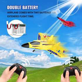 roofworld yellow rc plane includes spare parts kit and accessories