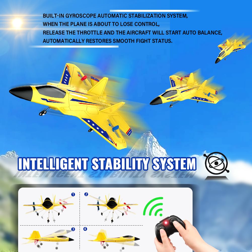 roofworld yellow rc plane top view showing aerodynamic fighter silhouette
