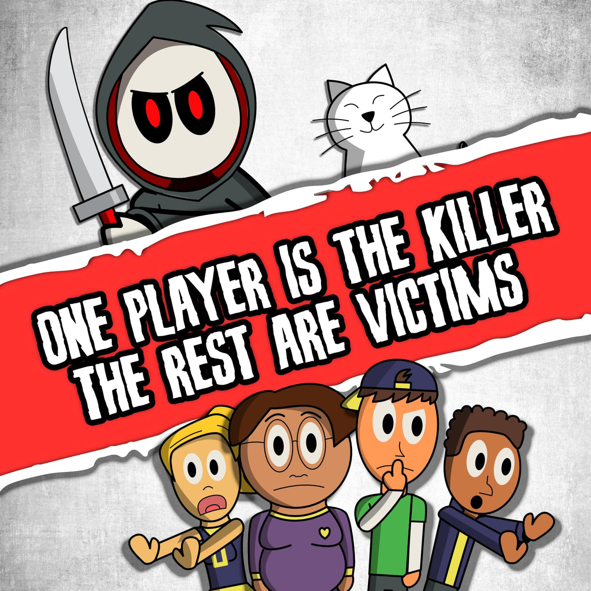 Rookie Mage Games Don't Get Stabbed victim cards depict dramatic choices during play