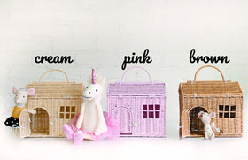Rool rattan house basket dollhouse toy, ideal for gifting and imaginative play