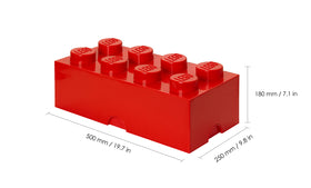 Playroom scene with Room Copenhagen brick boxes organized by color and size.