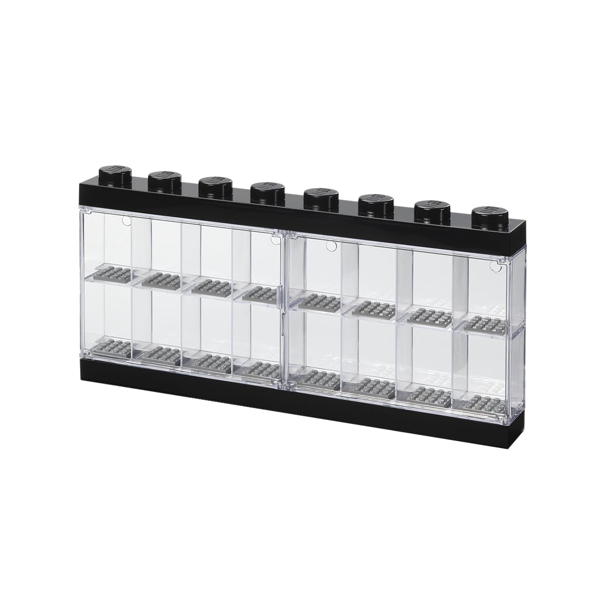 Room Copenhagen Lego Minifigure Display Case 16 Black front view, ideal for showcasing favorites