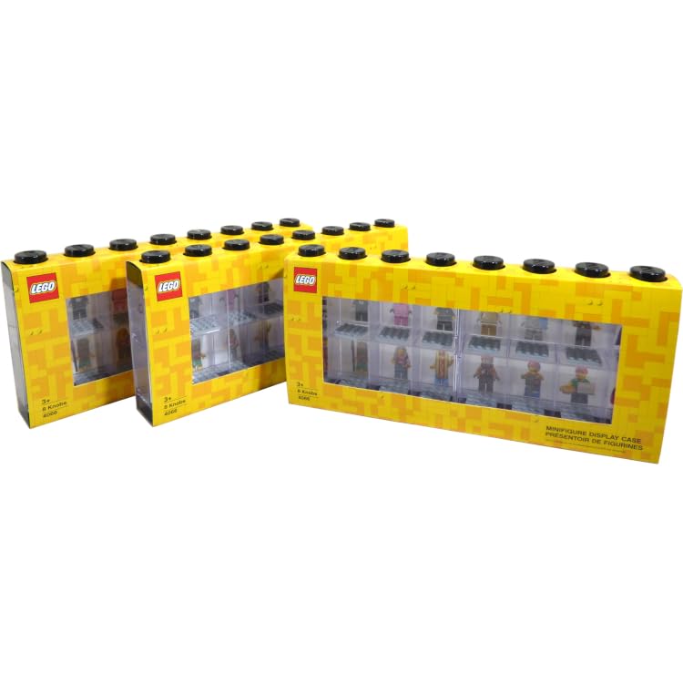 Room Copenhagen LEGO Minifigure Display Case Large 3-Pack Black front view shows organized display and safe storage.