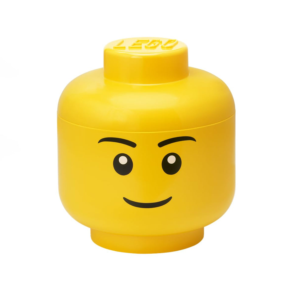 Room Copenhagen LEGO Storage Head large boy front view for easy toy organization.