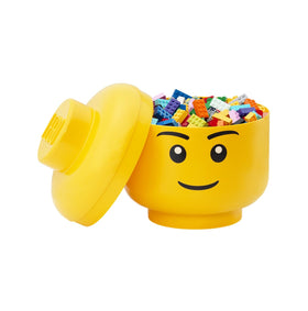 Room Copenhagen LEGO Storage Head large boy with open lid enables quick access to bricks.