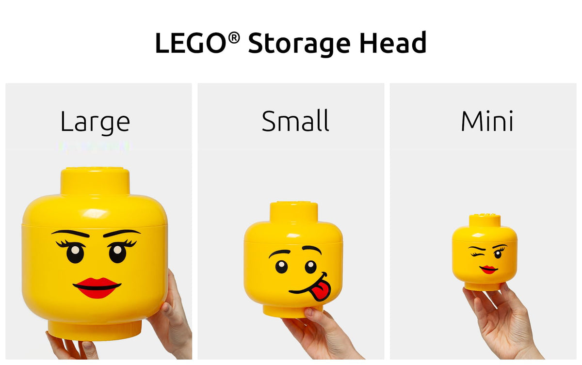 Room Copenhagen LEGO Storage Head large boy playroom decor doubles as storage.
