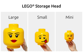 Room Copenhagen LEGO Storage Head large boy playroom decor doubles as storage.