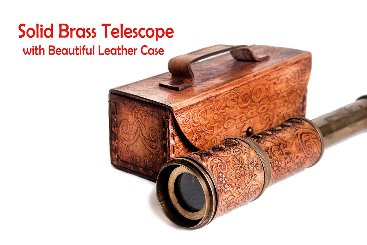 ROORKEE antique brass finish telescope showcasing heritage craftsmanship.