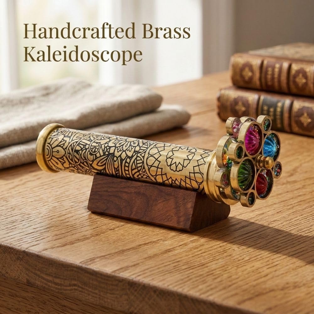 ROORKEE kaleidoscope lacquered brass finish preserves elegance