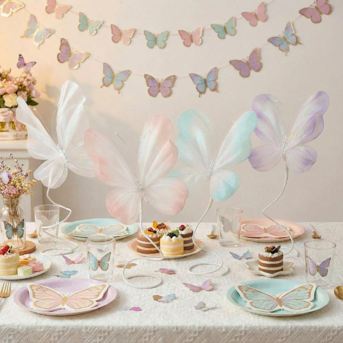 Roowest butterfly centerpiece green gradient provides festive table accents.
